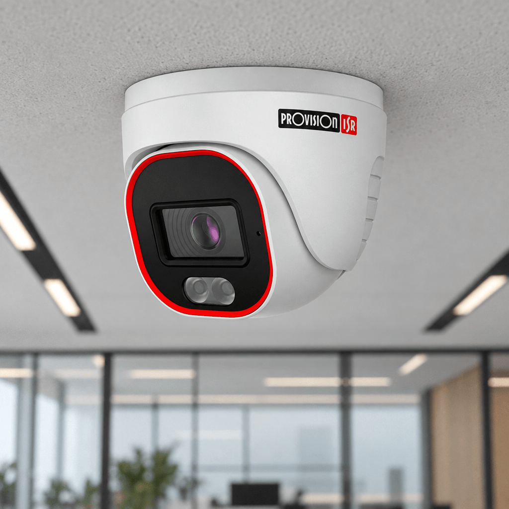 Cámara Domo IP Provision ISR 2MP 1080p IA DDA Micrófono PoE Luz Blanca IP67 (DH-320IPBN-28) - Fentec - Provision