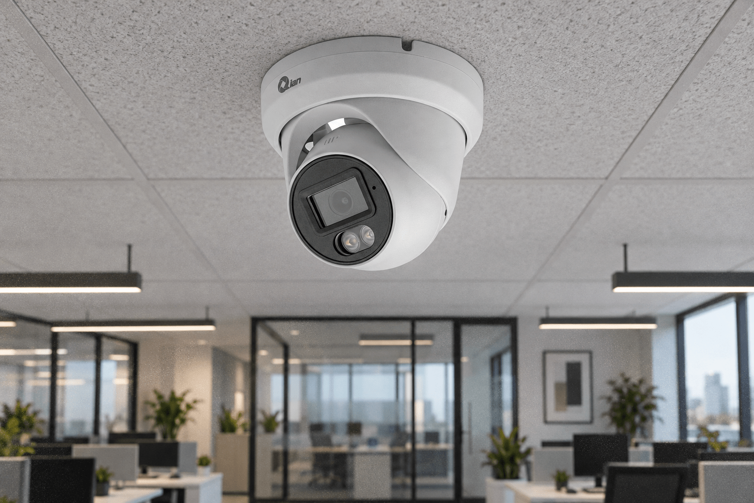 Cámara IP Torreta Qian 5MP PoE con IA y Audio Integrado (QEC-ITUR5) - Fentec - QIAN