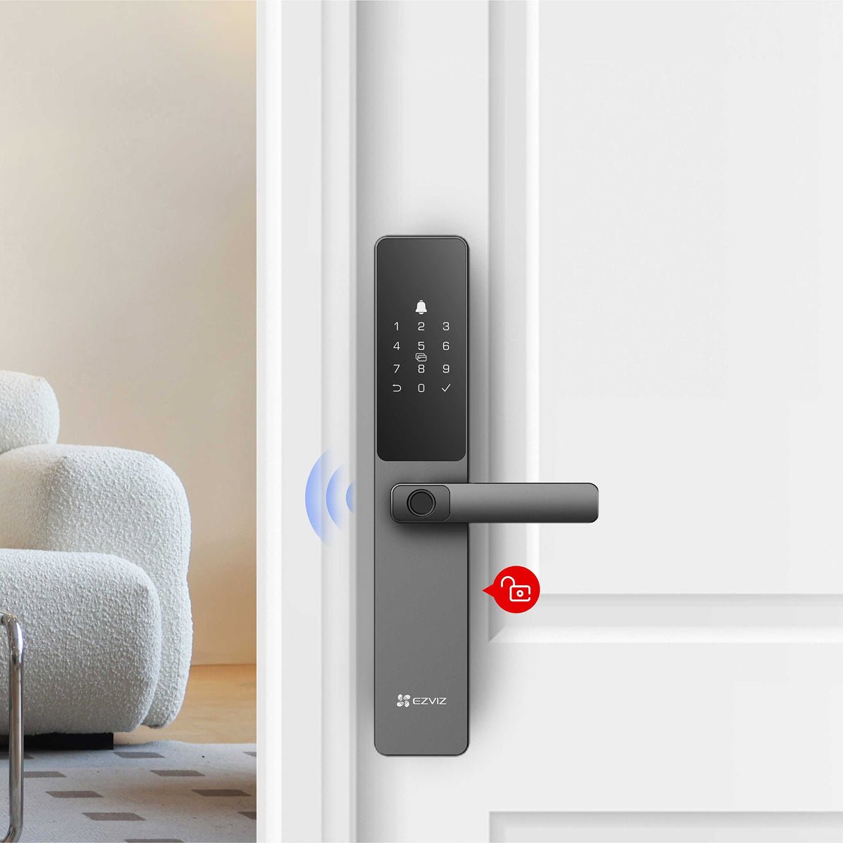 Cerradura Inteligente EZVIZ DL05 Wi-Fi Huella Digital Códigos y App IP65 (DL-05) - Fentec - Ezviz