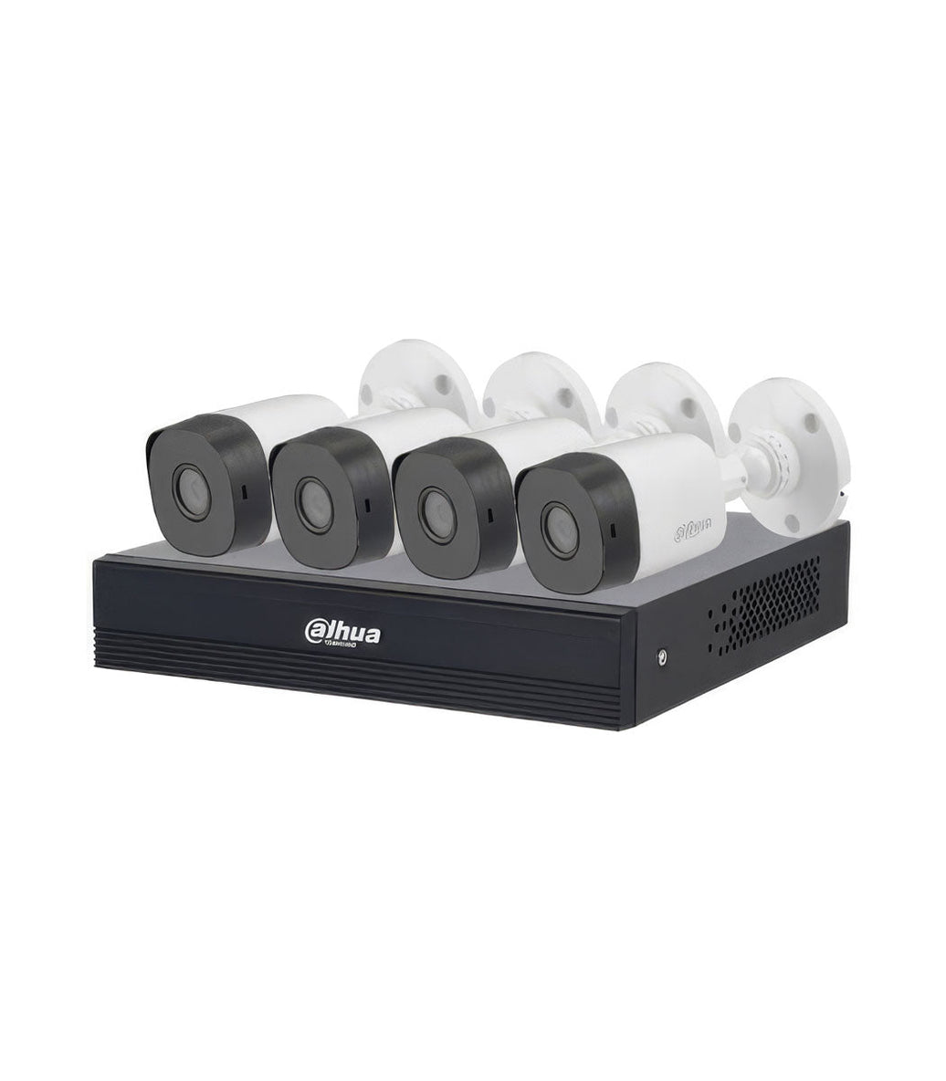 Kit de Videovigilancia Dahua 4 Canales 1MP con Inteligencia Artificial y Cables (KITXVR1B04-I/T/4-B1A11N) - Fentec - Dahua