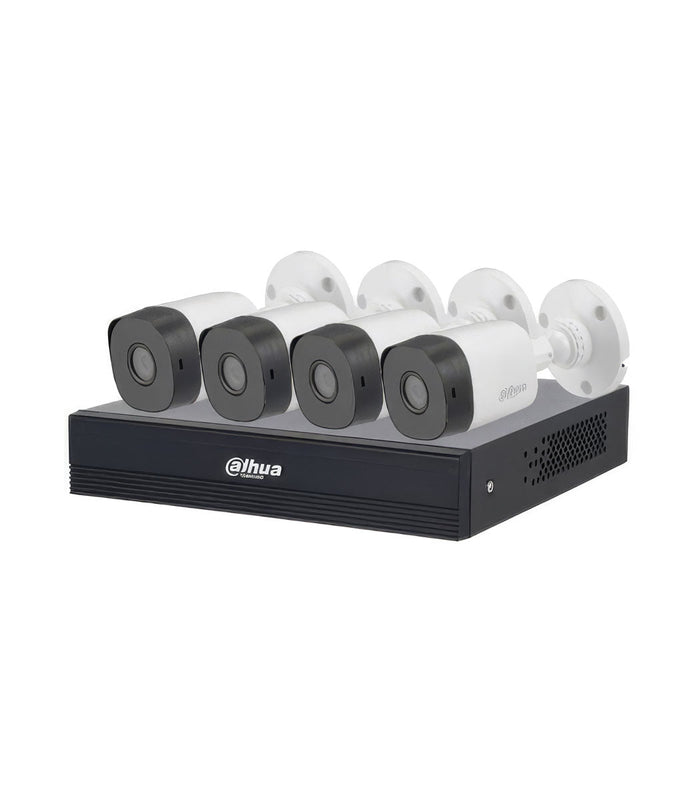 Kit de Videovigilancia Dahua 4 Canales 1MP con Inteligencia Artificial y Cables (KITXVR1B04-I/T/4-B1A11N) - Fentec - Dahua