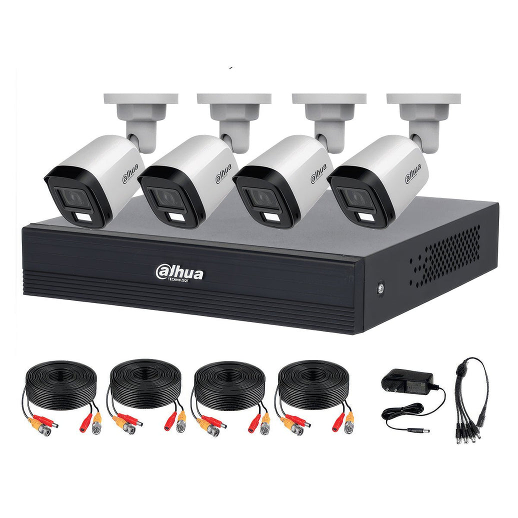 Kit de Videovigilancia Dahua 4 Canales 2MP con Audio, Iluminación Dual e Inteligencia Artificial (DH-KIT/XVR1B04-I/T/4-B1A21N) - Fentec - Dahua