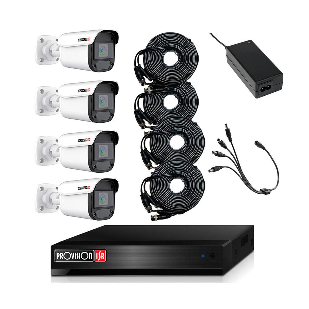 Kit Videovigilancia Provision ISR 4 Cámaras 2MP DVR Cables (PAK4LIGHTCC2MP-28) - Fentec - Provision - 1